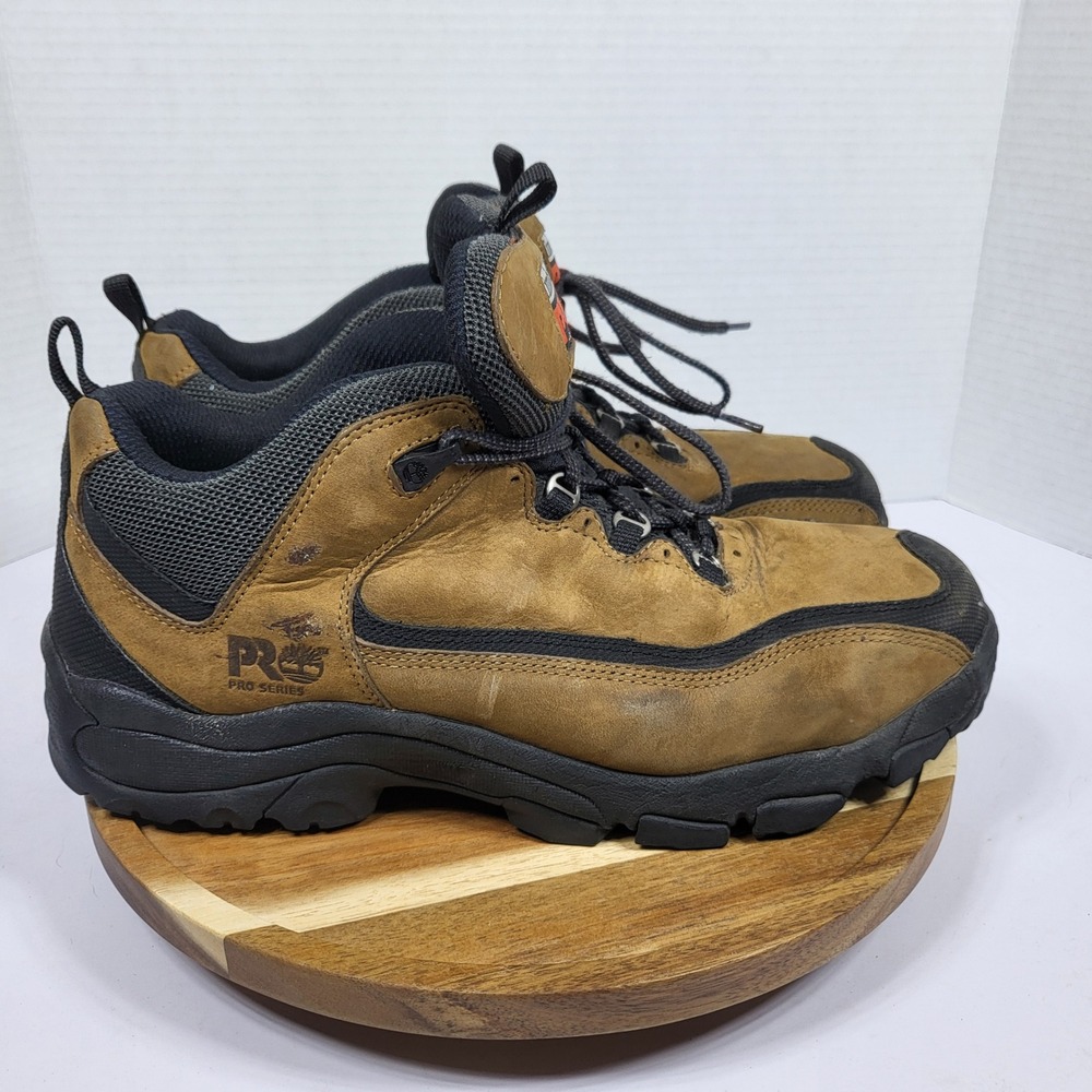Timberland PRO Work Shoes Mens 10.5 Brown Good 81047 Leather EH Safety Toe